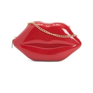 Deluxity Retro Inspired Red Lip-Shaped Clutch